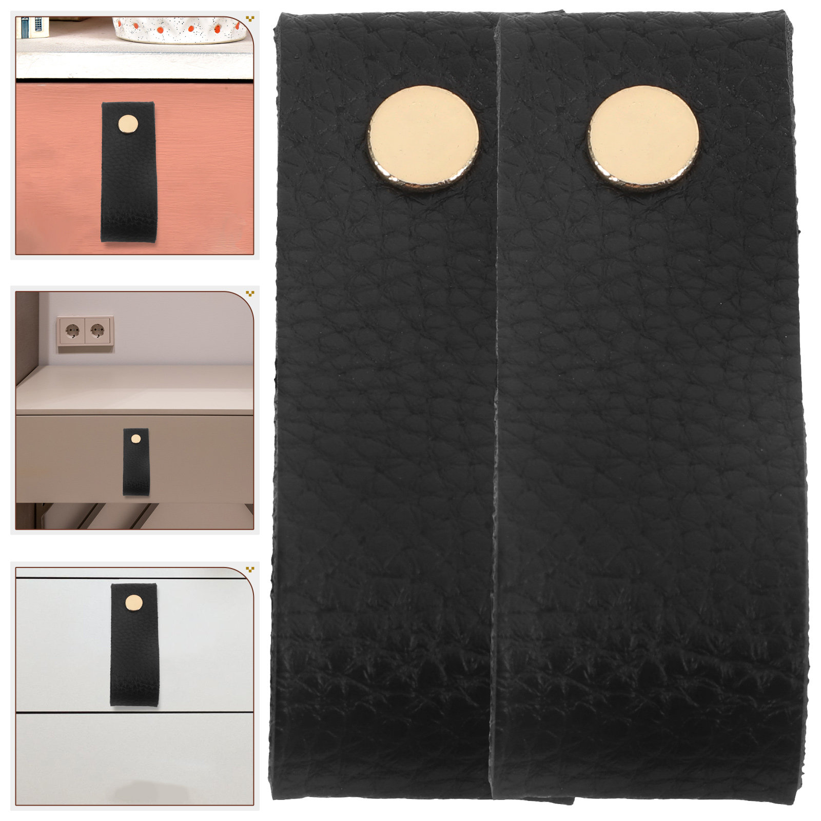 Vintage Furniture Hardware Replacement - 12 Adet PU Dolap Çekmece Kolu
