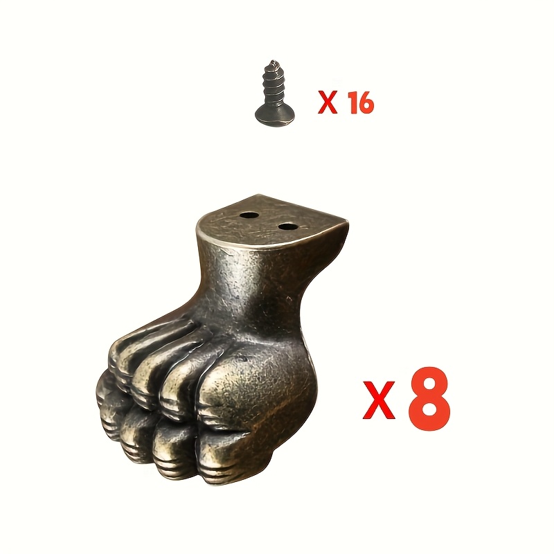 Furniture Hardware Wood - 8 adet Antika Ayak Pirinç Takı