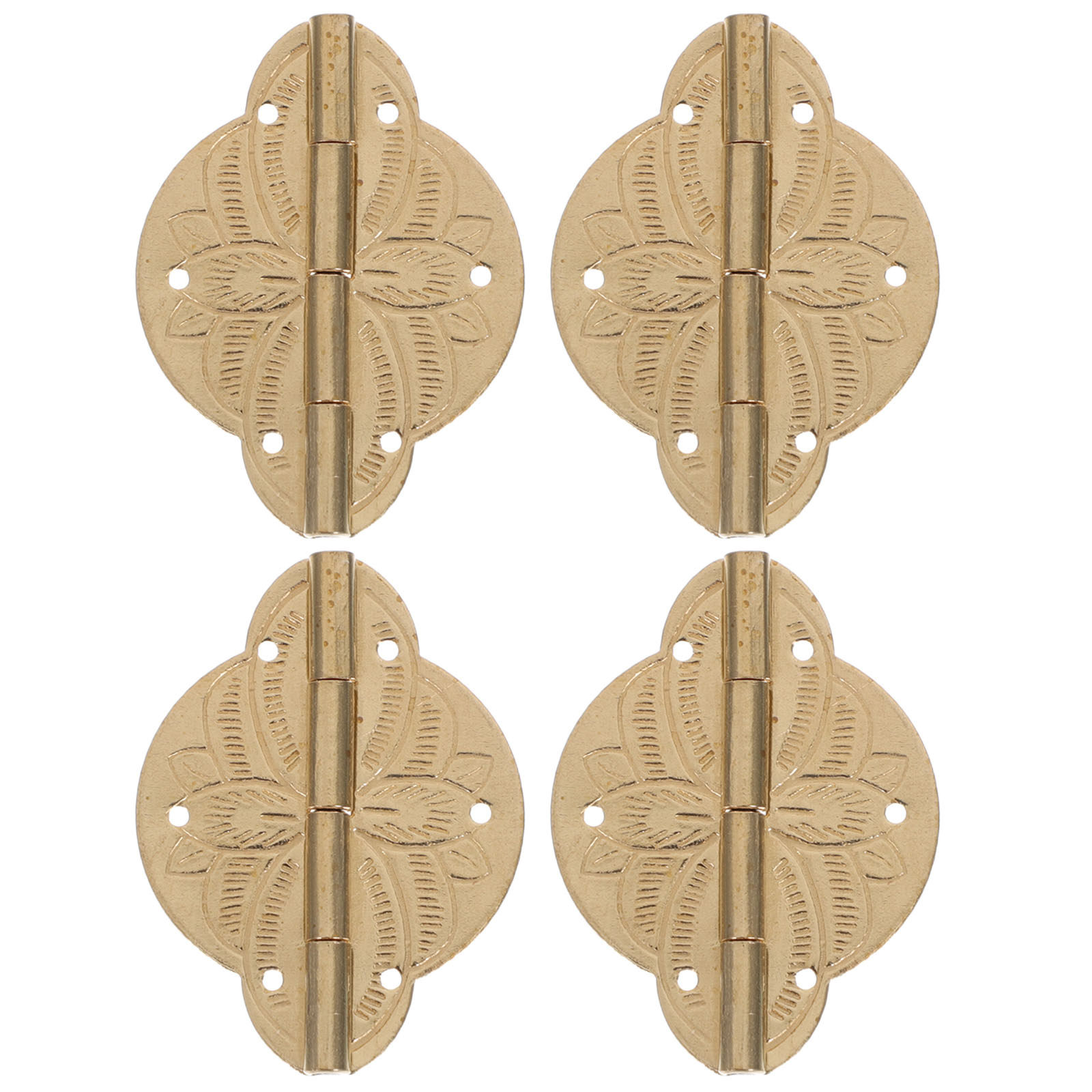 Vintage Furniture Hardware Replacement - 4 Adet Pirinç Menteşe, Mücevher Kutusu,