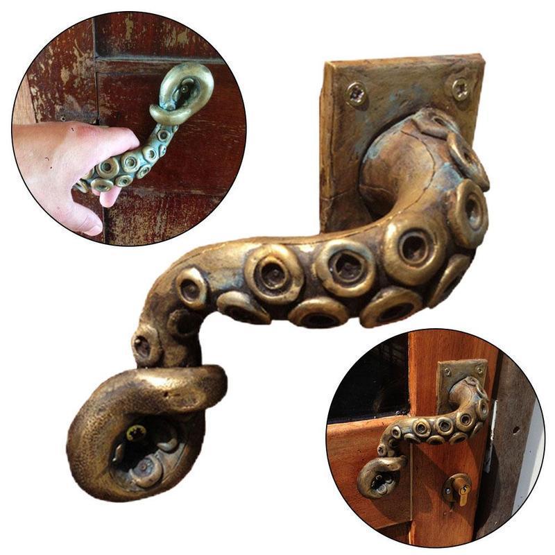 Furniture Hardware Wood - Vintage Ahtapot Kapı Topuzu Hayvan Tarzı