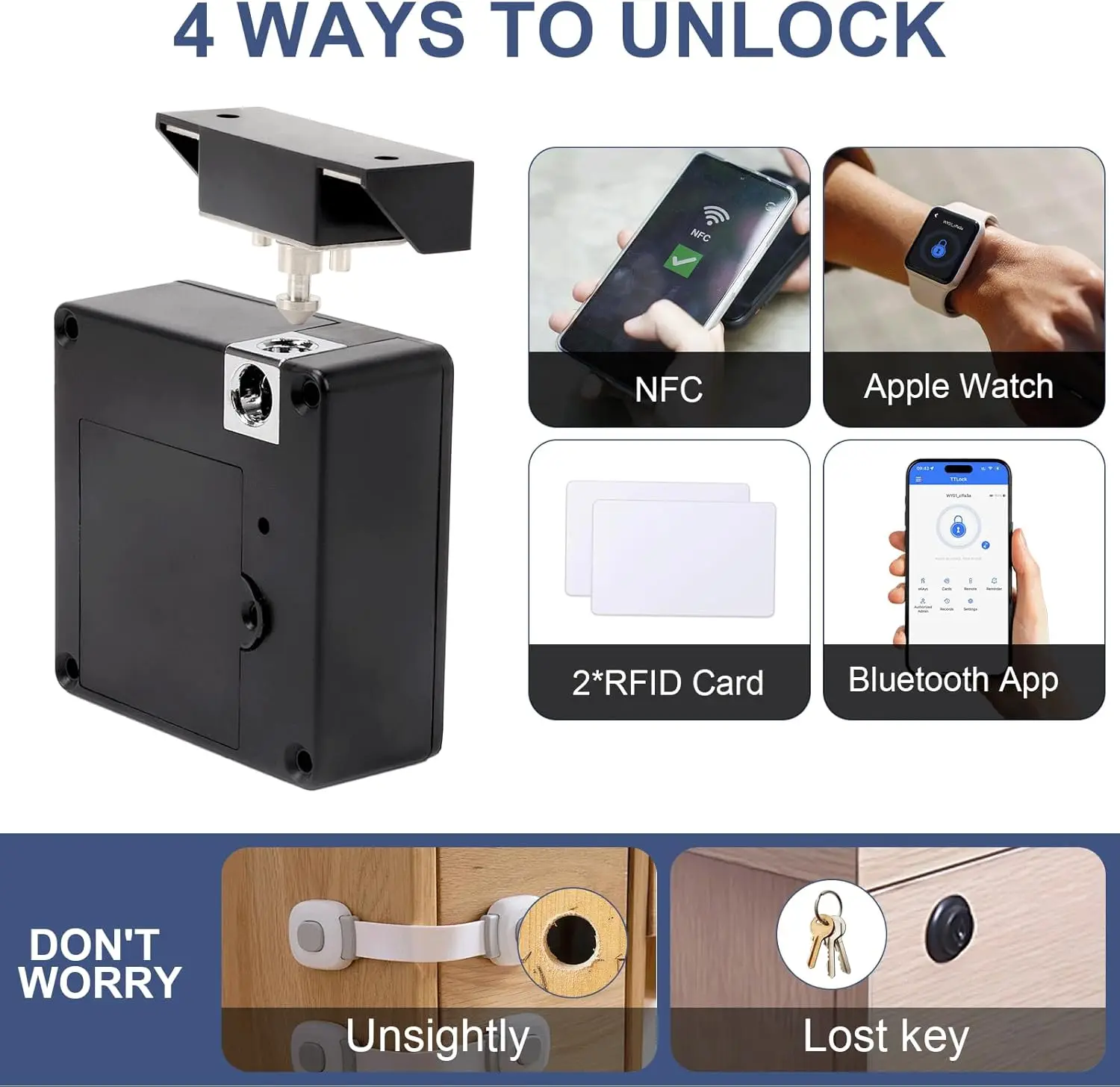 Cep telefonu NFC akıllı kilit  - Furniture Hardware Wood incelemesi ve fiyatı