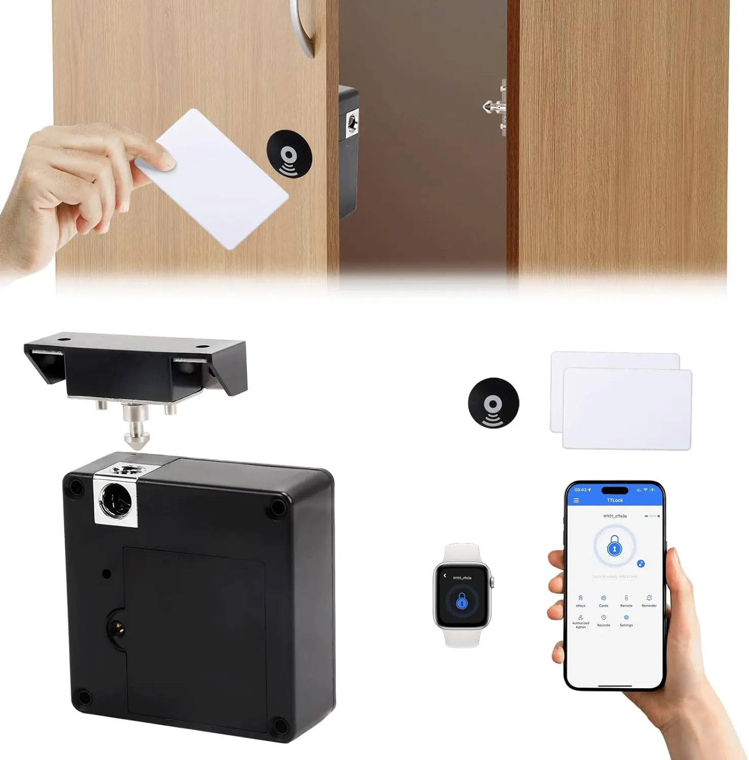 Cep telefonu NFC akıllı kilit  - Furniture Hardware Wood incelemesi ve fiyatı