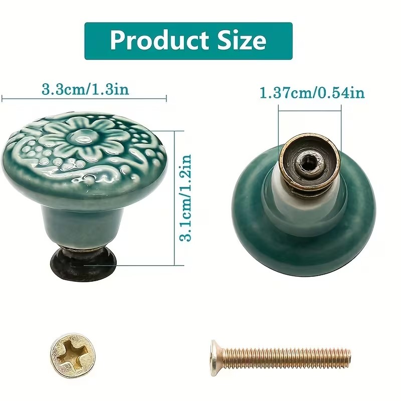 12 adet Seramik Dolap Topuzlar - Furniture Hardware Wood incelemesi ve fiyatı