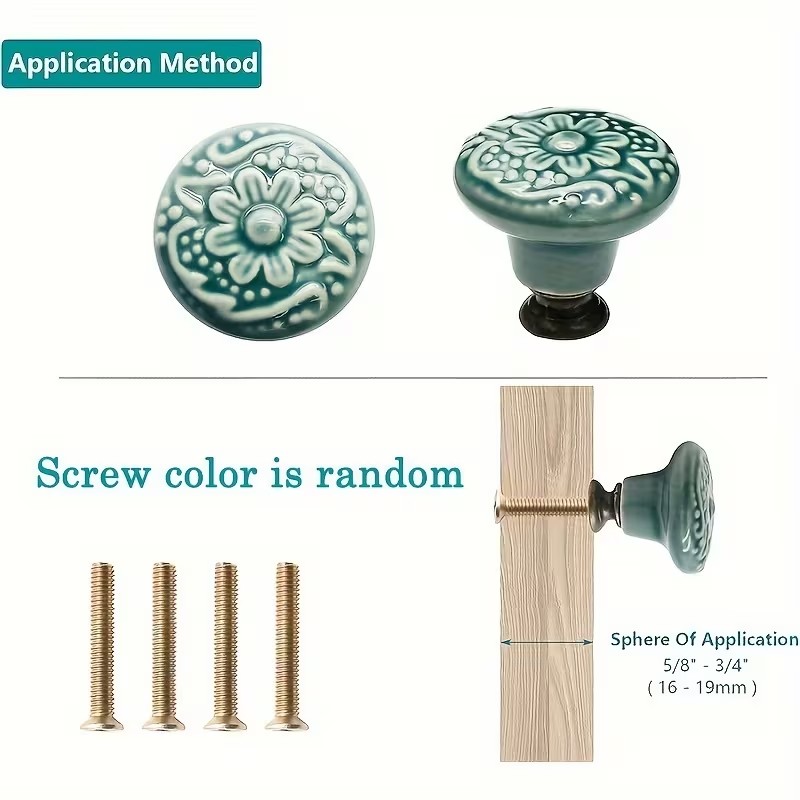 12 adet Seramik Dolap Topuzlar - Furniture Hardware Wood incelemesi ve fiyatı