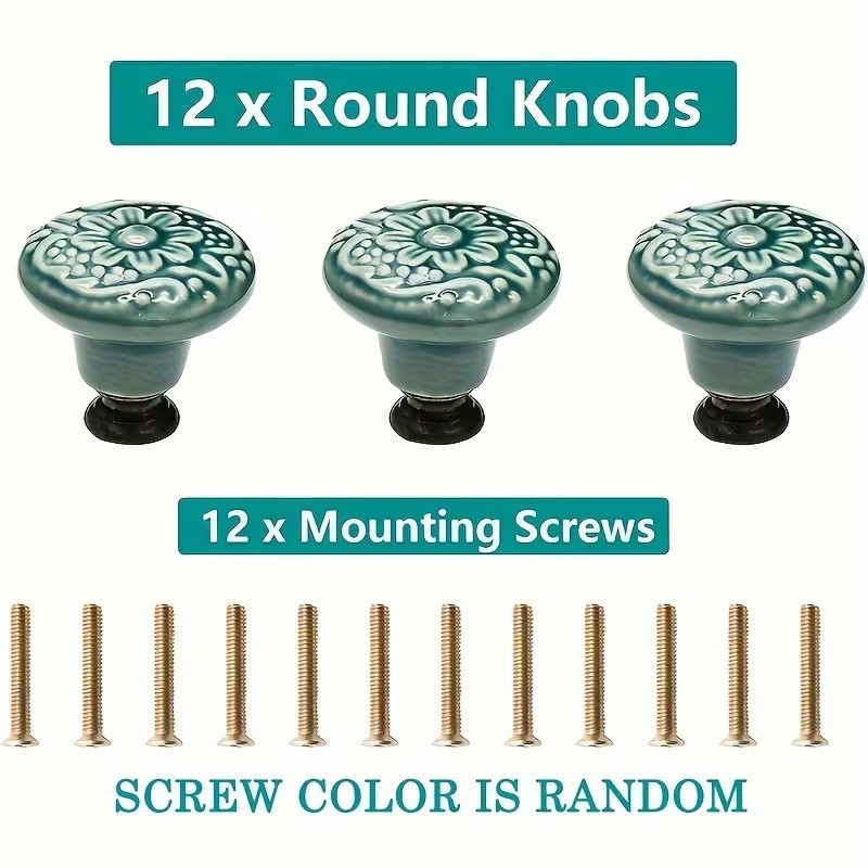12 adet Seramik Dolap Topuzlar - Furniture Hardware Wood incelemesi ve fiyatı