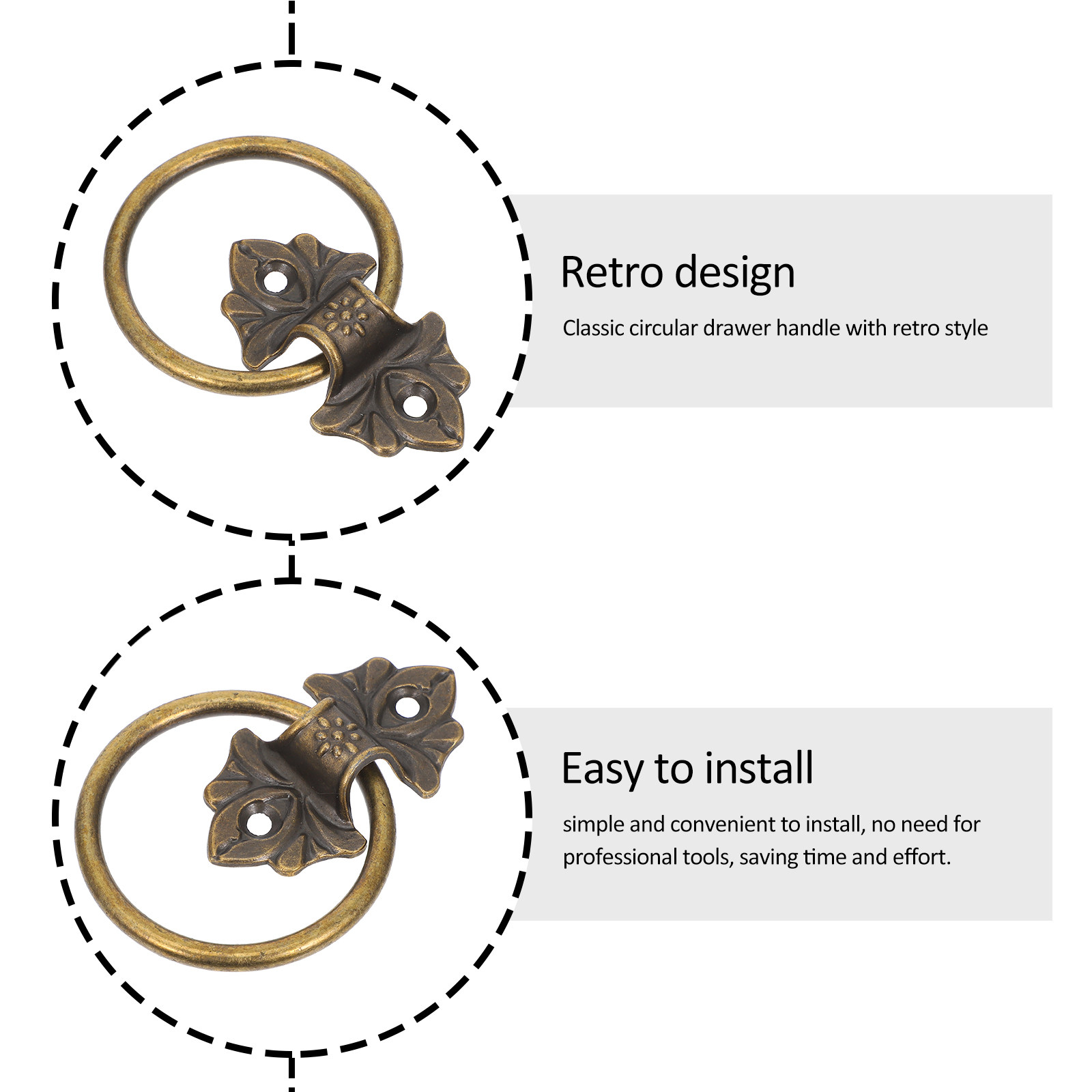 2 adet Vintage daire halka çek - Vintage Furniture Hardware Replacement incelemesi ve fiyatı